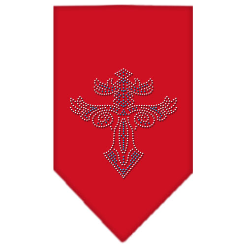 Warriors Cross Rhinestone Bandana Red Large